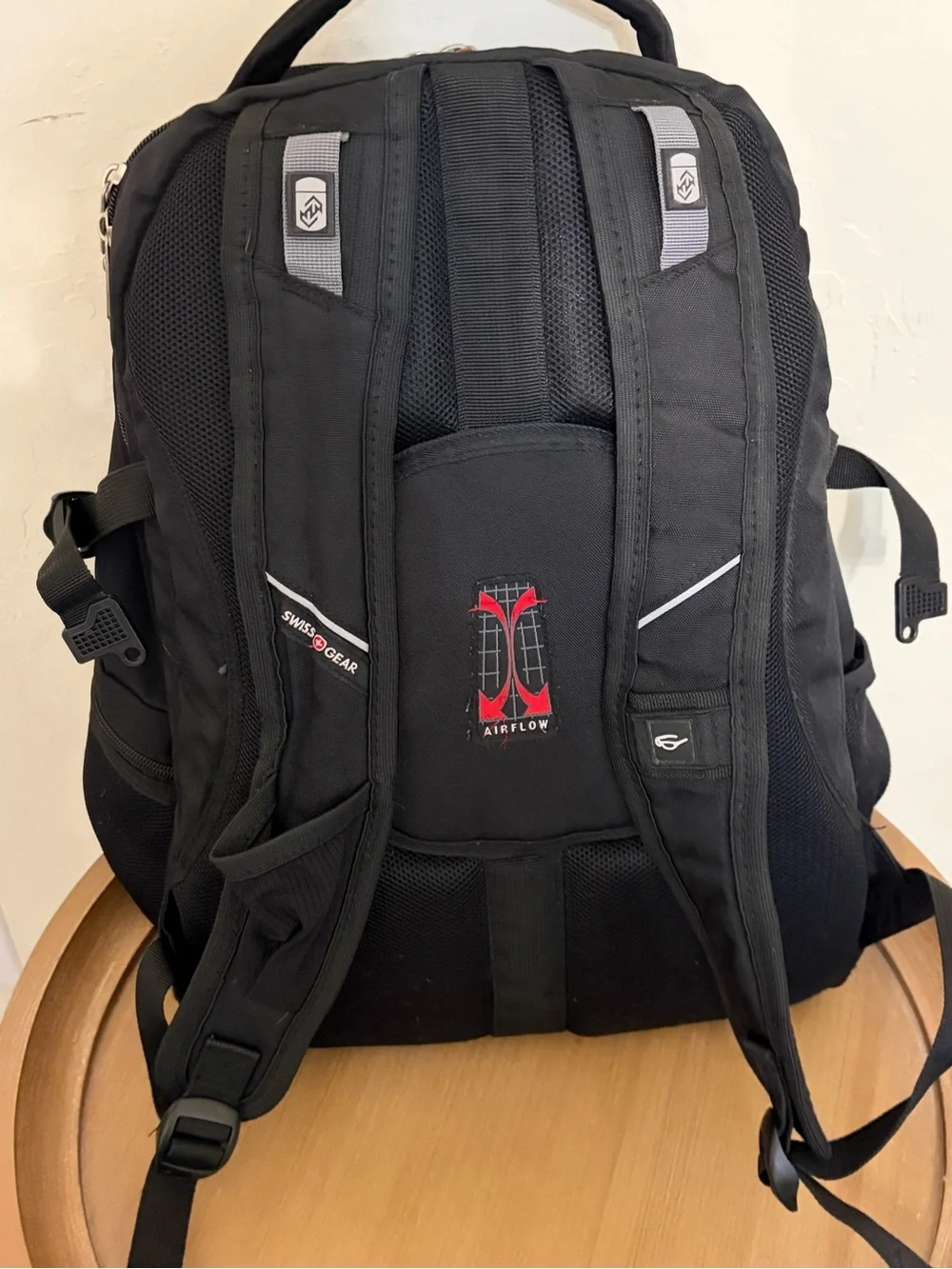 SwissGear Black Airflow Laptop Backpack Multi Compartment Travel School Bag